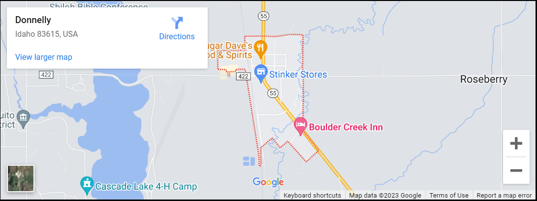 A map of the location of boulder creek.